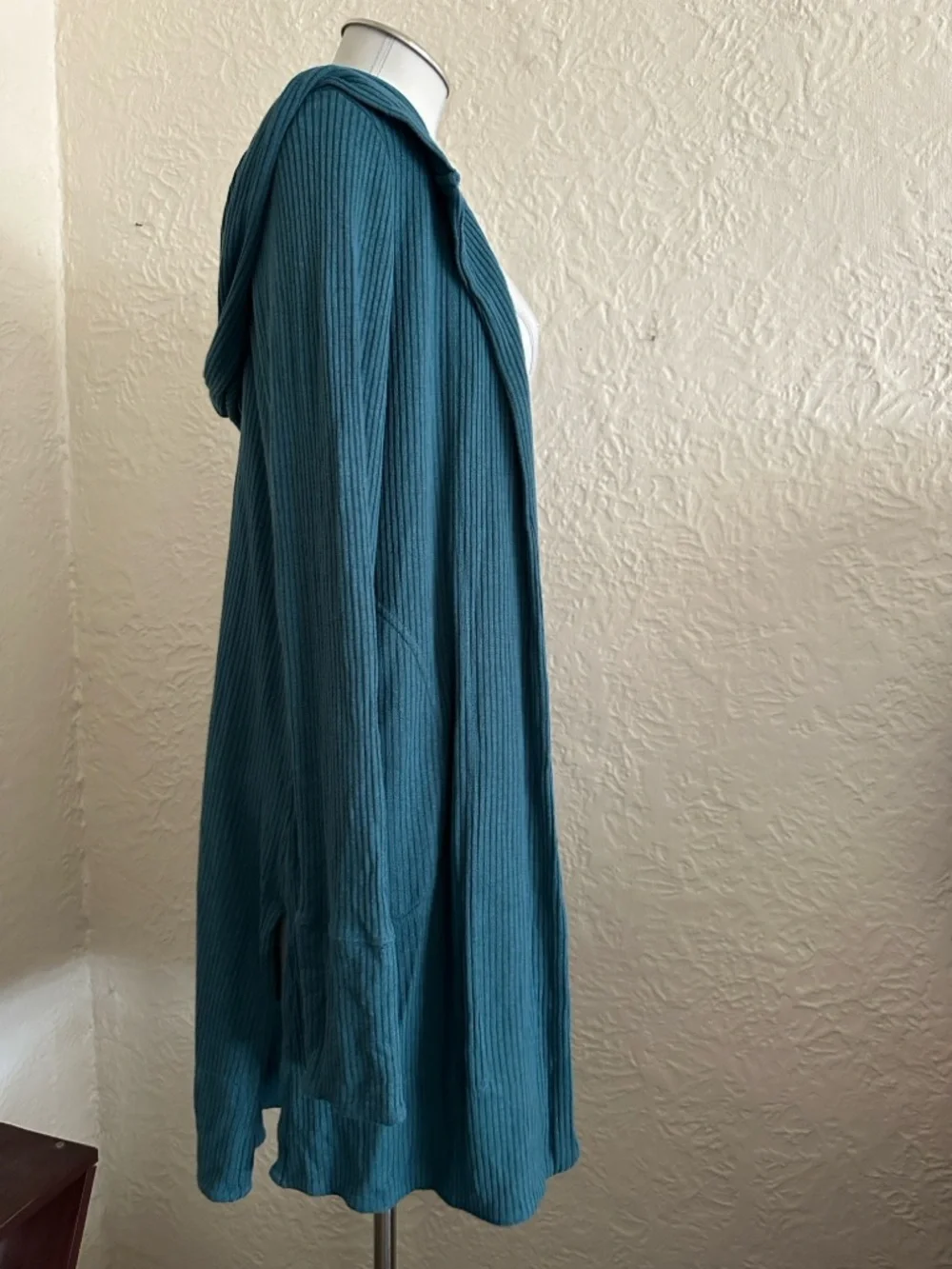 Athleta Harmony Pose Wrap Hooded Cardigan Small Borealis Green Teal Blue